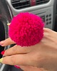 pierścionki - różne Pierścionek  duży różowy pom pom Toho 3