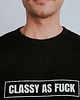 bluza bez kaptura damska Czarna bluza z białym napisem CLASSY AS FUCK bez kaptura 4