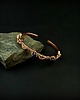 bransoletki wire wrapping Miedziana bransoleta mankietowa z szafirami 2