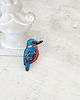 broszki Broszka PTAKI ZIMORODEK 1 ręcznie haftowana przypinka koraliki haft 2