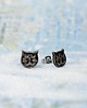 kolczyki ceramiczne Czarne kotki, mini kolczyki z kotkiem 1