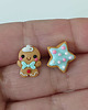 kolczyki z masy plastycznej Pastelowe kolczyki pierniczek i gwiazdka 3
