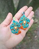 kolczyki soutache Kolczyki sutasz - drewniany koralik 4