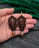 kolczyki soutache Kolczyki sutasz brązowe klasyczne z kryształkiem Ana 1