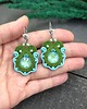 kolczyki soutache Kolczyki sutasz turkusowo zielone małe wiosenne kolorowe lekkie Flower 1