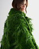 kurtki damskie Krótka zielona kurtka ze sztucznego futra GREEN LLAMA 1