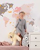 naklejki ścienne do pokoju dziecka Naklejka World Map Pink 155x88cm 1