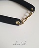 chokery CHOKER skóra naturalna czarny złoty łańcuch Glamrock 2