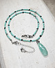 kolie Naszyjnik z amazonitem i turkusikami  s216 7