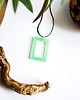 wisiory Zielony wisiorek okienko świecący w ciemności i UV handmade 2,5x3,5 cm 2