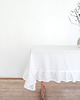 obrusy i serwetki Lniany obrus z falbanką PURE WHITE 2