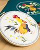 Ozdoby na ścianę Kogut w stokrotkach - tło ecru, haft w tamborku 20 cm 2