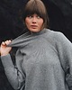 swetry damskie  IRBIS Szary Wełniany Sweter Oversize z Golfem 100% Wełny Merino RWS 3