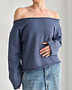 bluza bez kaptura damska Bluza damska oversize z szerokim dekoltem 3