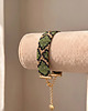 bransoletki ze szkła Zielona złota bransoletka z koralików Miyuki - snake pattern 2
