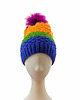 czapki damskie 6904 Energetyczna Czapka Beanie w Żywe Pasy z Pomponem 4