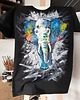 t-shirt damskie Ręcznie malowana damska koszulka ze słoniem 1