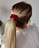 gumki do włosów Gumka jedwabna, scrunchie, gumka satynowa burgundowa róża MINI 5