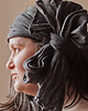 opaski do włosów Opaska lniana, turban, mini-szalik, wstęga do włosów - antracytowa 170 cm 2