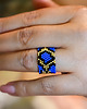 pierścionki - różne Kobaltowy pierścionek we wzór węża handmade, ręcznie pleciony 3