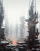 plakaty Futurystyczna Japonia, Cyberpunk - Plakat - Loft, Minimalizm 1