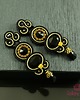 kolczyki soutache Czarno złote kolczyki sutasz 2
