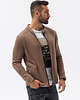 bluzy męskie Bluza męska rozpinana bez kaptura - brązowa V6 B1071 1