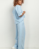 bluzki kimonowe damskie Bluza kimono z dekoltem V, T416, jasnoniebieski 2