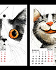 kalendarze i plannery Kalendarz 2026 Kot rysunkowy 15x21,13x18,10x15 cm 1