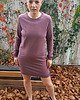 sukienki midi damskie SLOGAN Rose plum melange sukienka damska 1