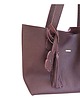 torby na ramię Duża shopper bag z frędzlami burgundowa, skóra naturalna 3