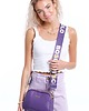 torby na ramię Torebka skórzana z ozdobnym paskiem -fioletowa  (7125) 4