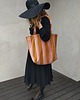torby XXL Velvetowa Torba na ramię Róż/Musztarda 2