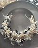 wianki komunijne Opaska na komunię/wesele z suszonych i stabilizowanych kwiatów biel zieleń 5