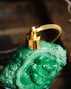perfumy damskie Vintage zielony flakon na perfumy art deco szkło malachitowe 7