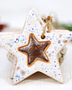 ozdoby choinkowe Złote gwiazdki choinkowe -  ceramiczne ozdoby świąteczne 4