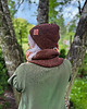 czapki damskie Bawełniana czapka beanie logo ekoskórka Brąz 4