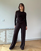 spodnie materiałowe damskie Spodnie Gentle super soft choclate 3