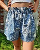 szorty damskie Szorty lniane w kwiaty handmade 1