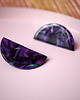 kolczyki z żywicy KOLCZYKI połówki duże sztyfty violet marble 1