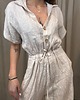kombinezony damskie Lniany kombinezon Beige 2