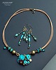 kolczyki z kamieniami Turkusowe kolczyki w stylu boho unikat handmade dla fanki turkusów PREZENT 5