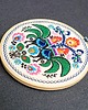 Ozdoby na ścianę Koguty łowickie - ecru, haft w tamborku 20 cm 1