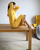 sukienki midi damskie Bluzo sukienka z falbanką oversize yellow 1
