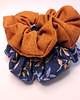 gumki do włosów Lniane wzorzyste SCRUNCHIE 1