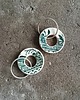 kolczyki ceramiczne Kolczyki ceramiczne w zielone kwiaty koła dwustronne 3