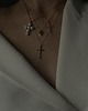 złote naszyjniki Złoty naszyjnik z krzyżem wysadzanym SWAROVSKI CRYSTAL 3