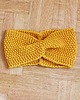 czapki damskie Żółta opaska merino twist 3