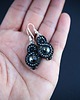 kolczyki swarovski Esme 2 - czarne kolczyki z kryształkami 2