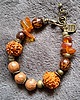 korale Rudraksha i bursztyn w niezwykłej etnicznej bransoletce unikat handmade UNISEX 2